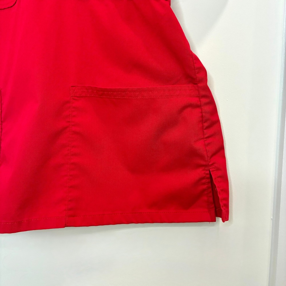Women's Red Cherokee Scrub Top Style 1066 - Picture 6 of 14